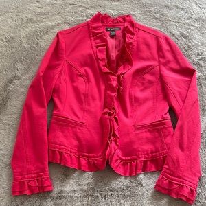 Ruffled, pink INC jacket